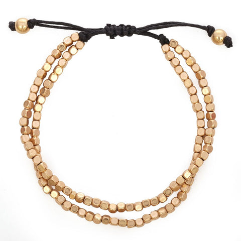Nyfashion101 Women's 2 Row Simple Bead Macrame Bracelet