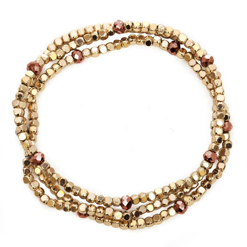 Nyfashion101 Women's 3 Piece Simple Bead Stretch Bracelet