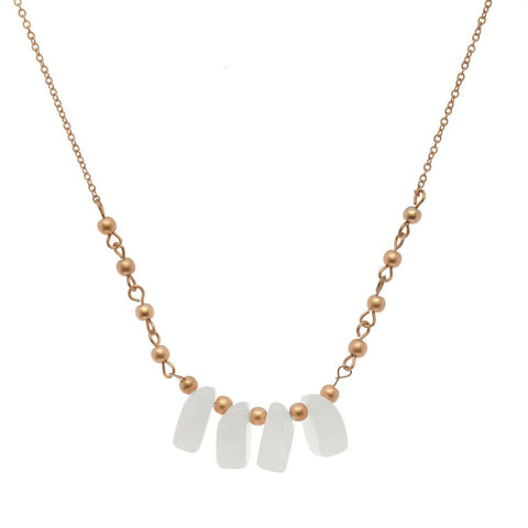 Nyfashion101 Women's Bead And Smooth Gemstone Pendant 21" Link Chain Necklace