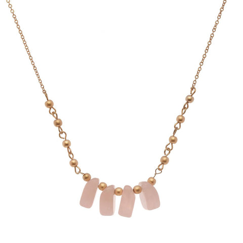 Nyfashion101 Women's Bead And Smooth Gemstone Pendant 21" Link Chain Necklace