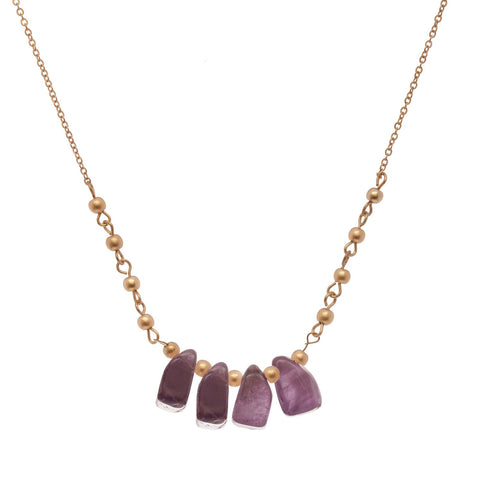 nyfashion101 Women's Bead and Smooth Gemstone Pendant 21" Link Chain Necklace