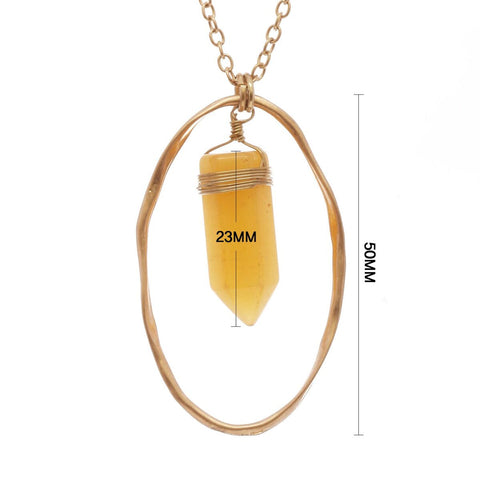 Nyfashion101 Women's Encircled Wired Stone Pendant Necklace And Earrings Set