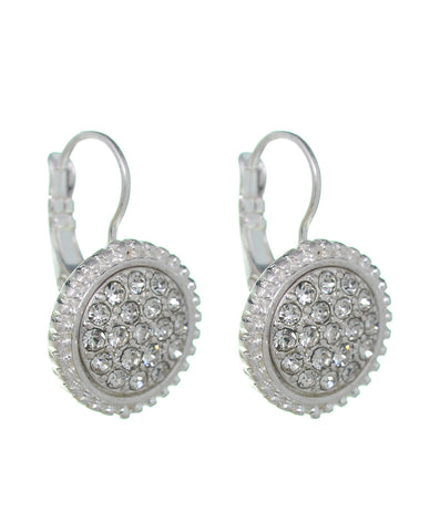 Nyfashion101 Women's Evening Gala Fashion Round Iridescent Stone Clip On Earrings