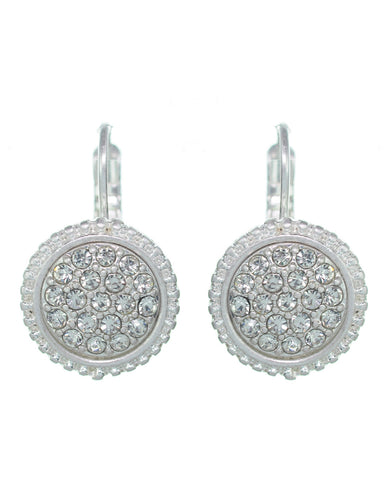 nyfashion101 Women's Evening Gala Fashion Round Iridescent Stone Clip On Earrings