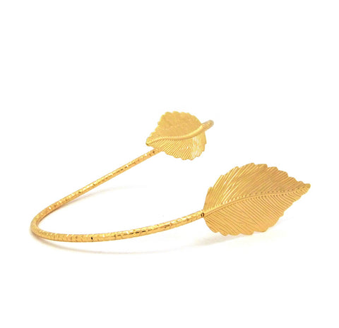 Nyfashion101 Women's Fashion Gold-Tone Leaf Upper Arm Cuff Bangle