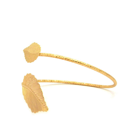 Nyfashion101 Women's Fashion Gold-Tone Leaf Upper Arm Cuff Bangle