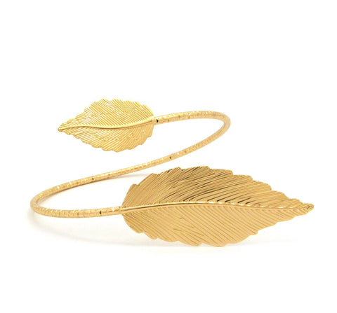 nyfashion101 Women's Fashion Gold-Tone Leaf Upper Arm Cuff Bangle