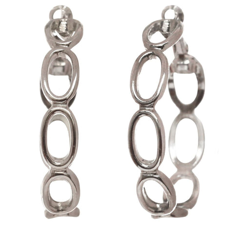 Nyfashion101 Women's Open Oval Chain Link 33m Hoop Pierced Earrings