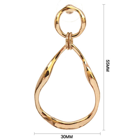 Nyfashion101 Women's Teardrop Hammered Metal Dangle Pierced Earrings