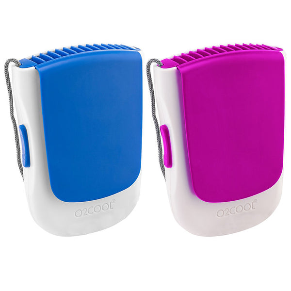 o2cool Necklace Fan with Stand & Clip Assorted 2-Pack