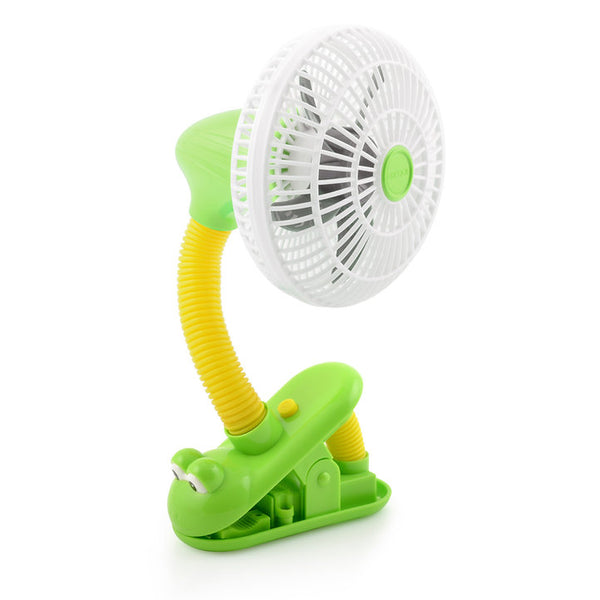 o2cool 4" CLIP FAN GREEN FROG