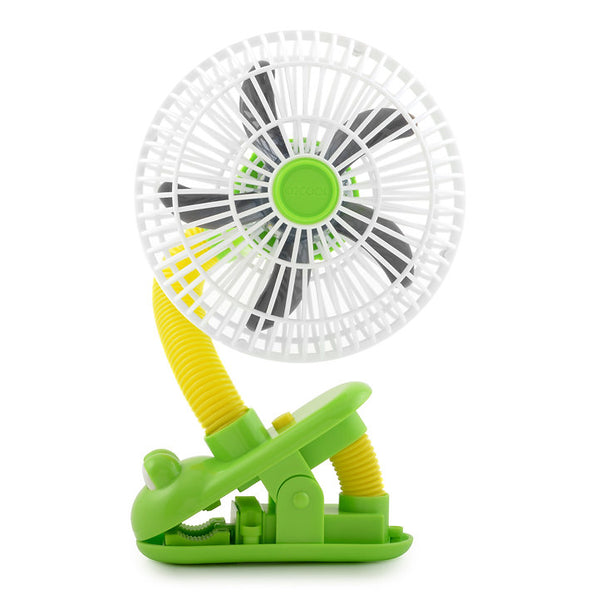 o2cool 4" CLIP FAN GREEN FROG
