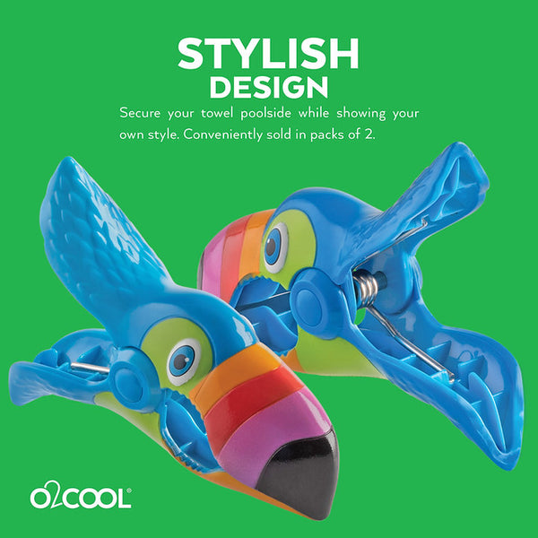 O2cool Boca Clip® Duo Parrot & Cocktail