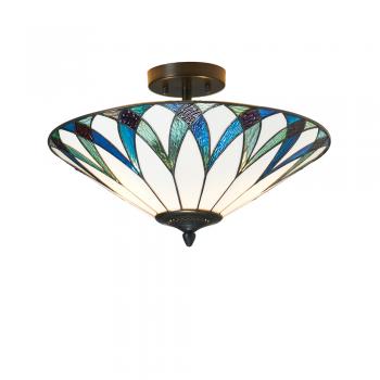 oaks lighting Allanton Tiffany Style Semi Flush