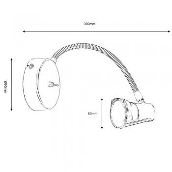 Oaks Lighting Romore 1 Light Switched Flexi-head