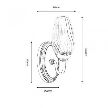 Oaks Lighting Sater Wall Light