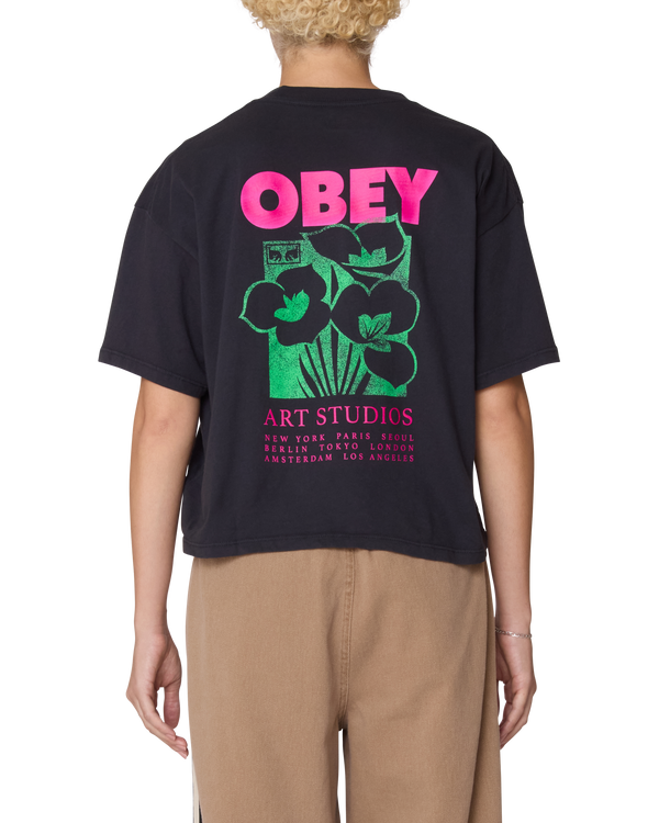 obey ART STUDIO FLOWERS ROW T-SHIRT