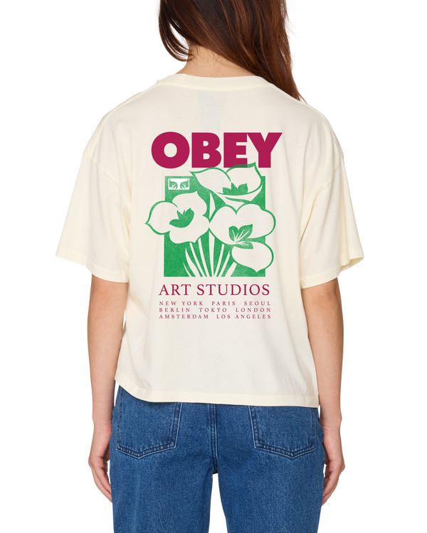 obey ART STUDIO FLOWERS ROW T-SHIRT