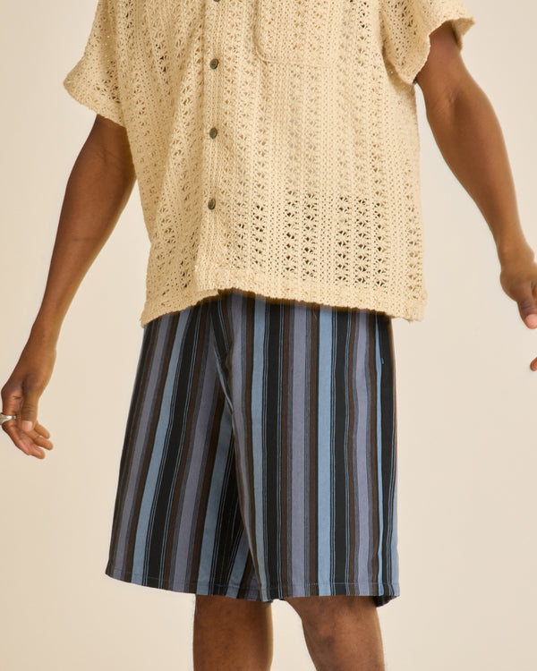 Obey BAJA STRIPE BAGGY DENIM SHORT