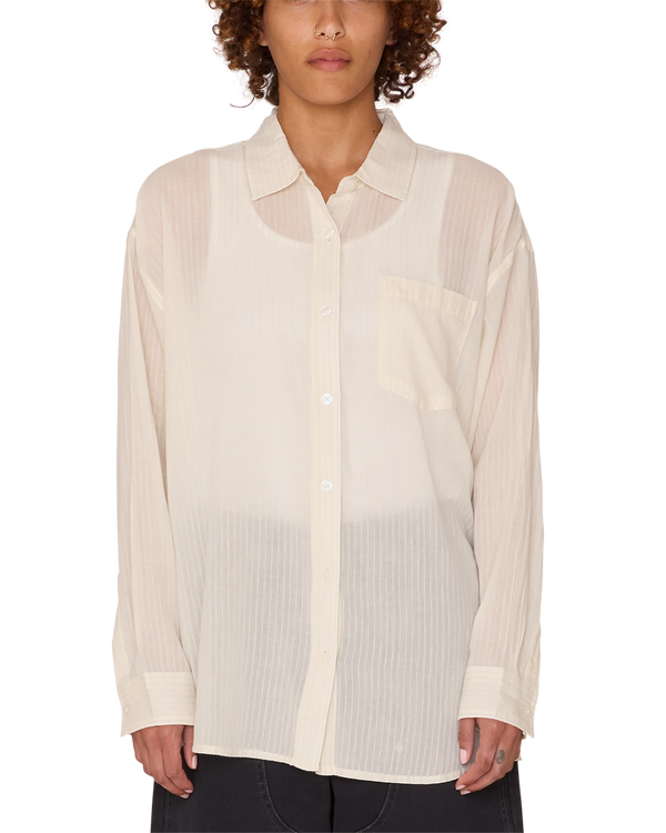 obey BLYTHE SHEER STRIPE SHIRT