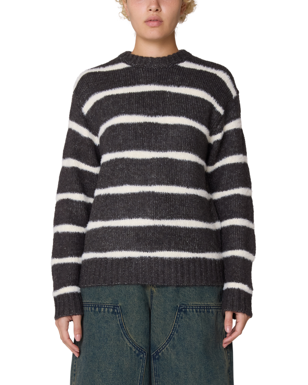 obey CASEY STRIPE CREW SWEATER