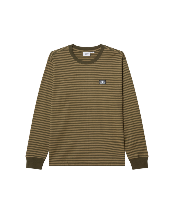 obey EST. WORKS EYES LS STRIPE SHIRT