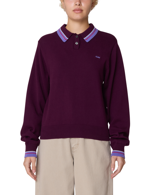 obey GOALIE POLO SWEATER
