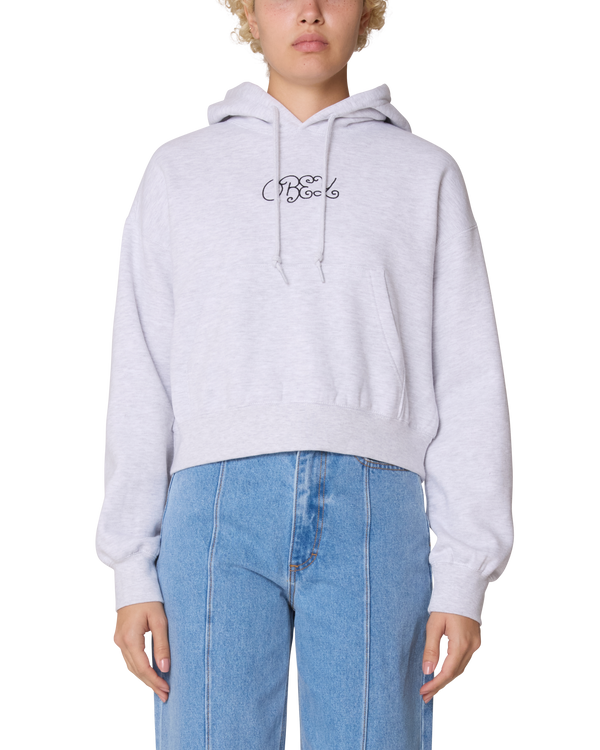 obey HANDWRITING CROPPED PULLOVER