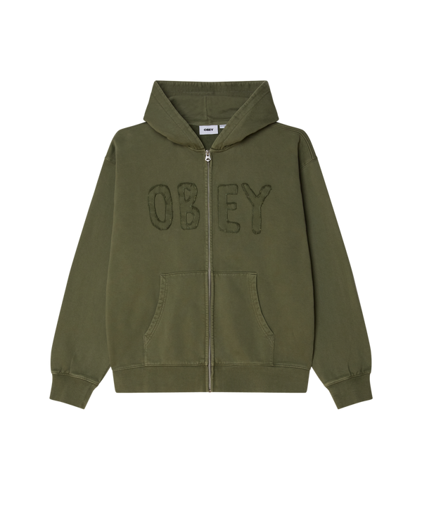 obey HYBRID FADED ZIP HOOD