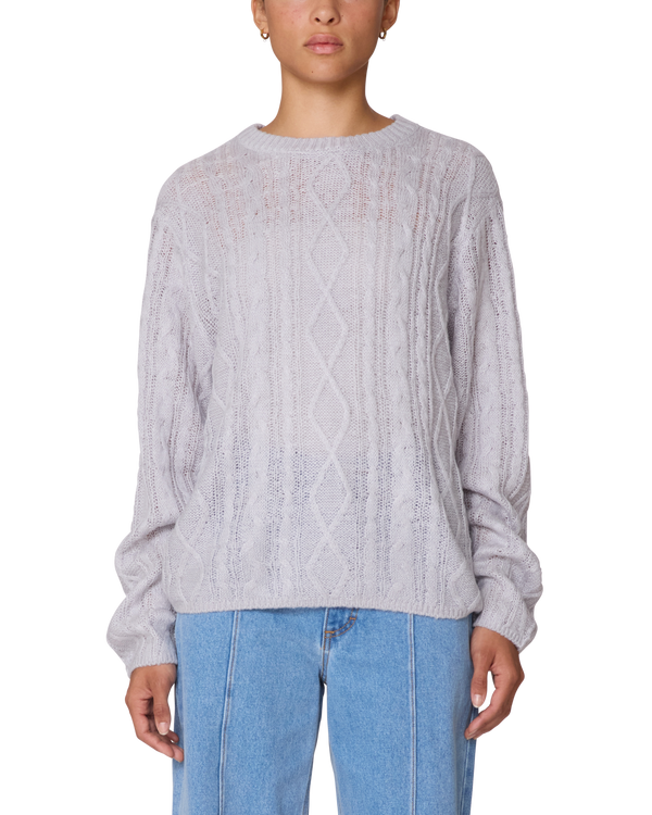 obey ISABELLA LOOSE CABLE SWEATER