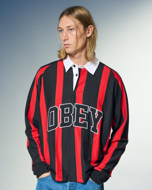 Obey LANDON LS STRIPE POLO