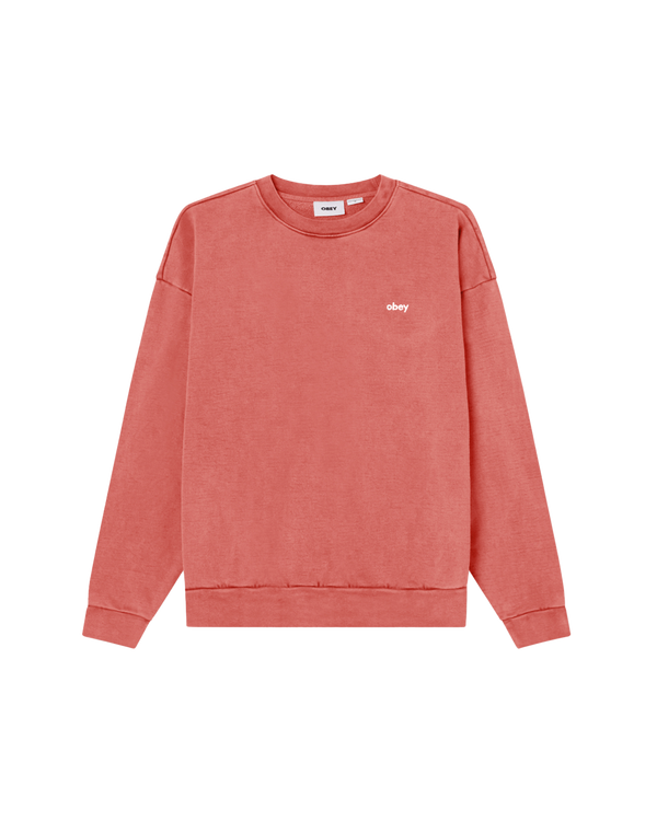 obey LOWERCASE PIGMENT CREWNECK