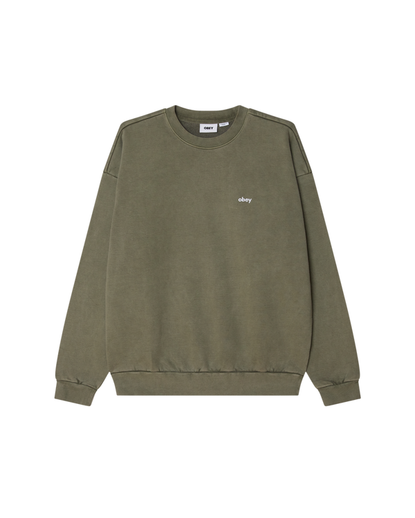 obey LOWERCASE PIGMENT CREWNECK