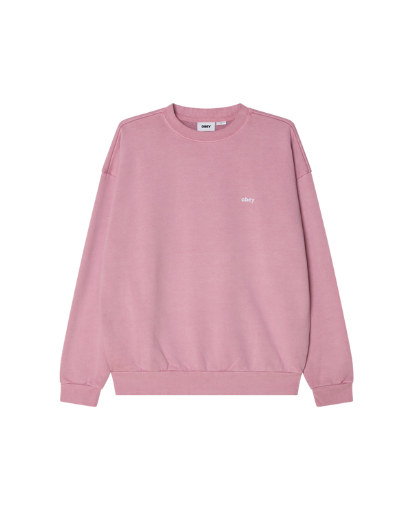 obey LOWERCASE PIGMENT CREWNECK