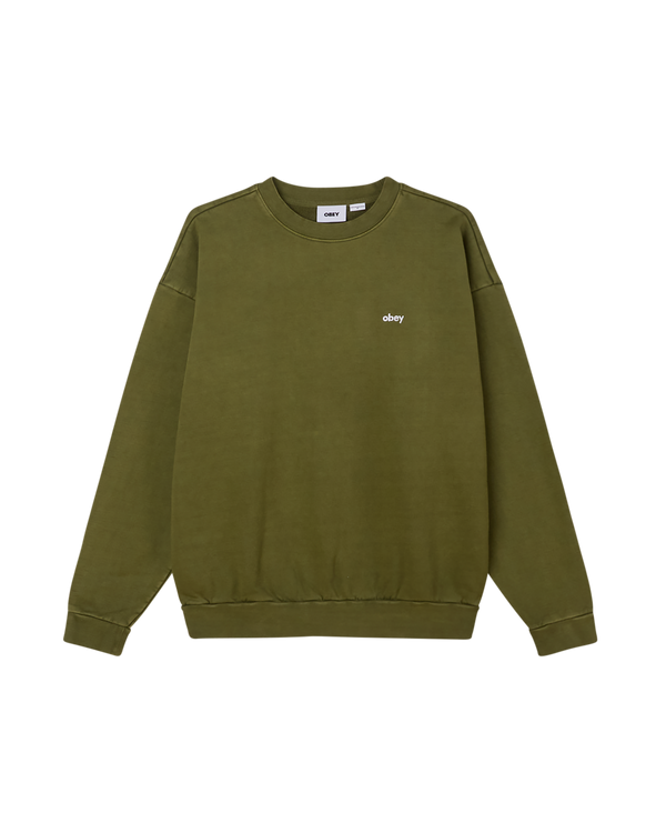 obey LOWERCASE PIGMENT CREWNECK