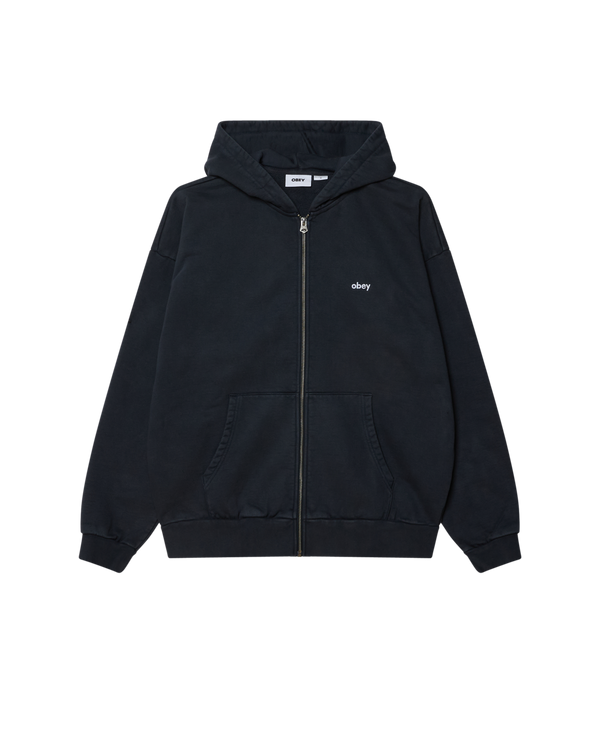 obey LOWERCASE PIGMENT ZIP HOOD