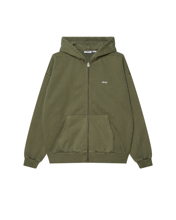 obey LOWERCASE PIGMENT ZIP HOOD