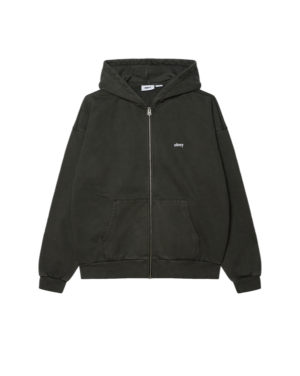 obey LOWERCASE PIGMENT ZIP HOOD