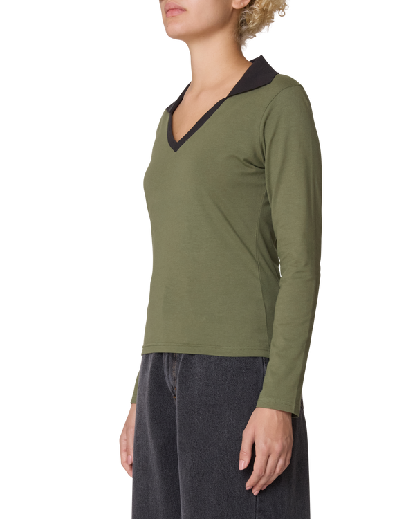 Obey MEDEA COLLARED LS POLO