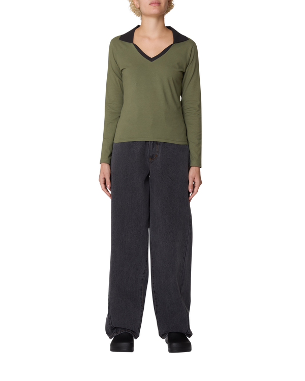 Obey MEDEA COLLARED LS POLO