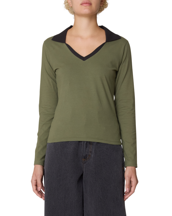 obey MEDEA COLLARED LS POLO