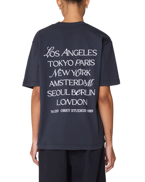 obey MIX TYPE CITY ROLL CALL MICHELLE T-SHIRT