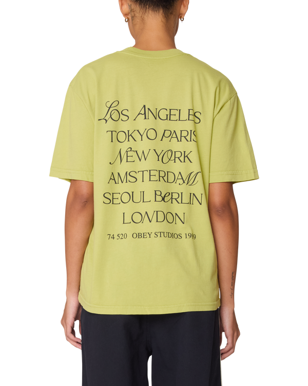 obey MIX TYPE CITY ROLL CALL MICHELLE T-SHIRT