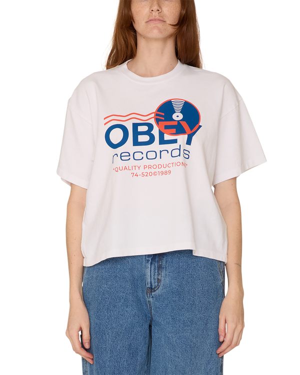 obey OBEY RECORDS SOUND WAVES RAEGAN T-SHIRT