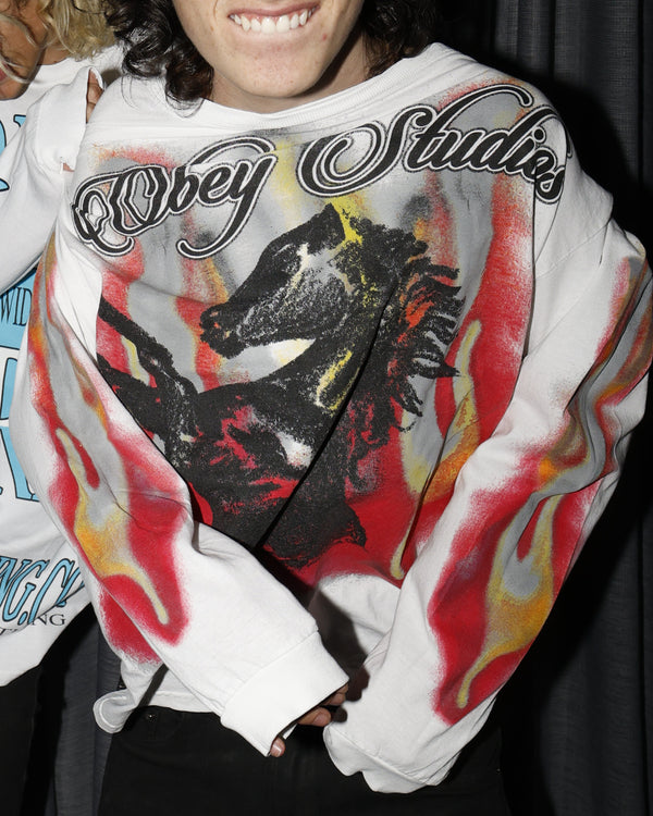 Obey OBEY STUDIOS HORSE LS VINTAGE T-SHIRT
