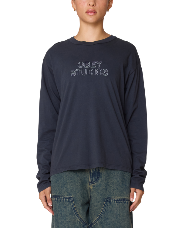 obey OBEY STUDIOS OUTLINE LS MICHA T-SHIRT