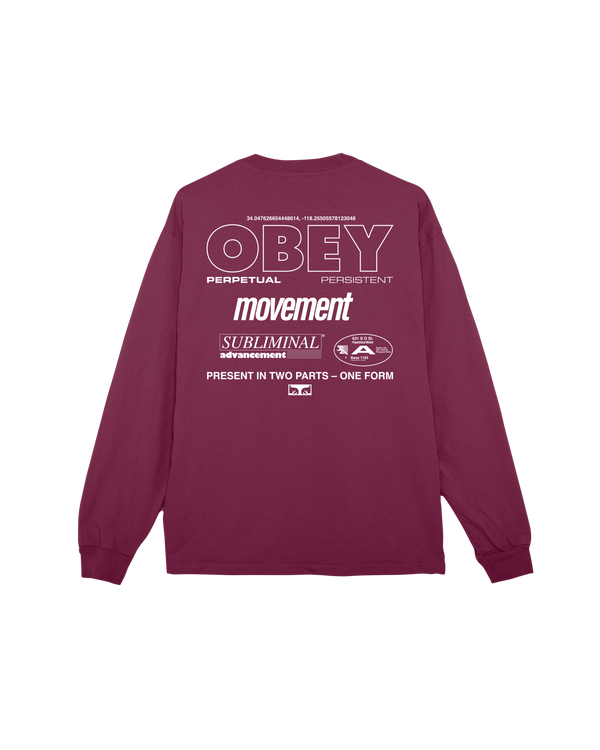obey PERSISTENT MOVEMENT PIGMENT LS T-SHIRT