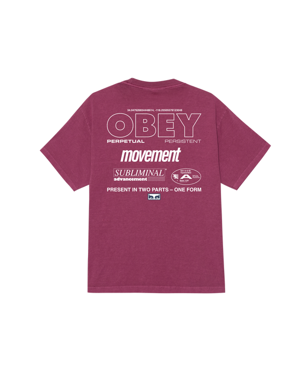 obey PERSISTENT MOVEMENT PIGMENT T-SHIRT