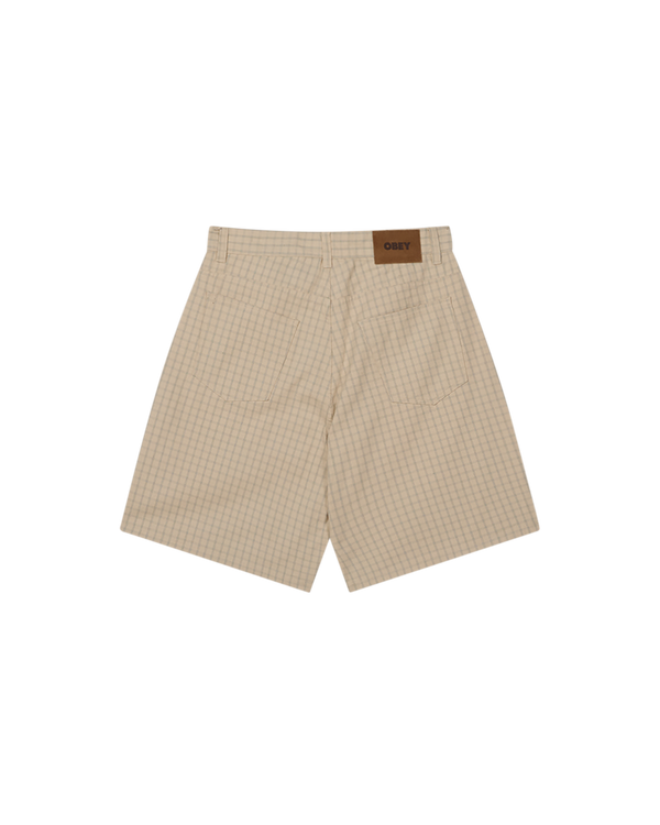 Obey PLAID BAGGY DENIM SHORT