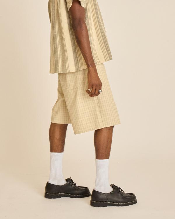 Obey PLAID BAGGY DENIM SHORT